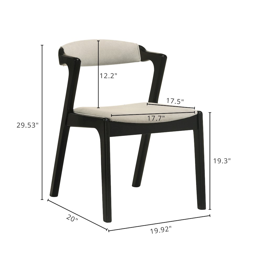 Lavin Walnut Finish Upholstered Dining Chairs, Set of 2. Picture 14