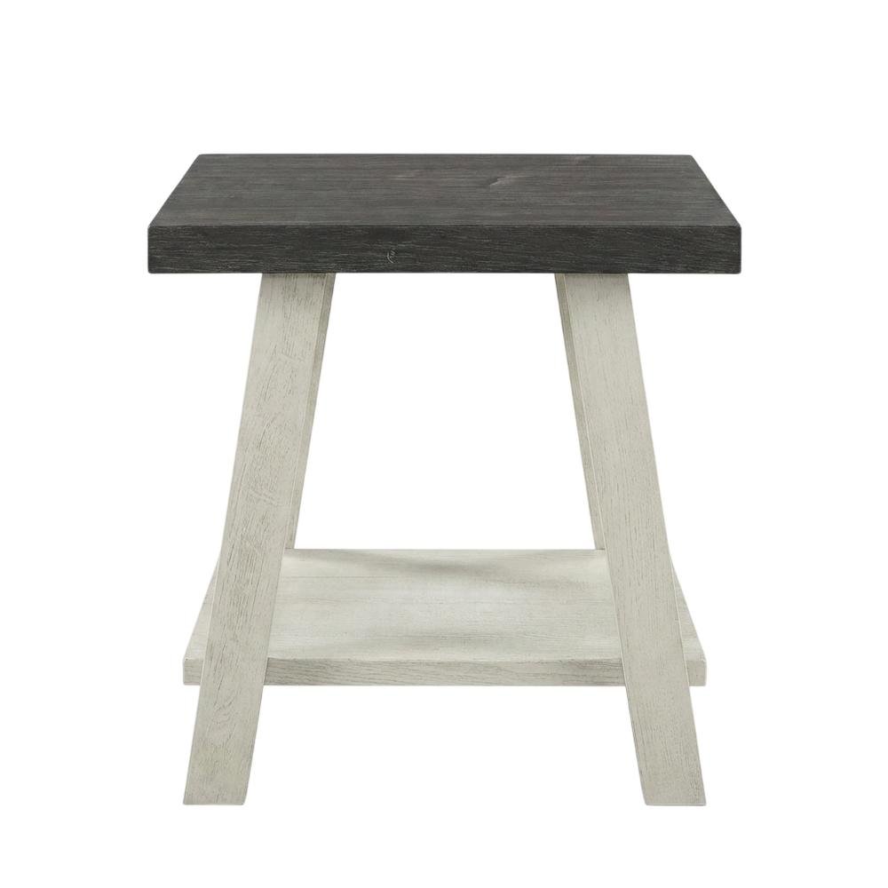Grey, End Side Table, Open Shelf, Quality Build, Durable Wood Frame. Picture 4