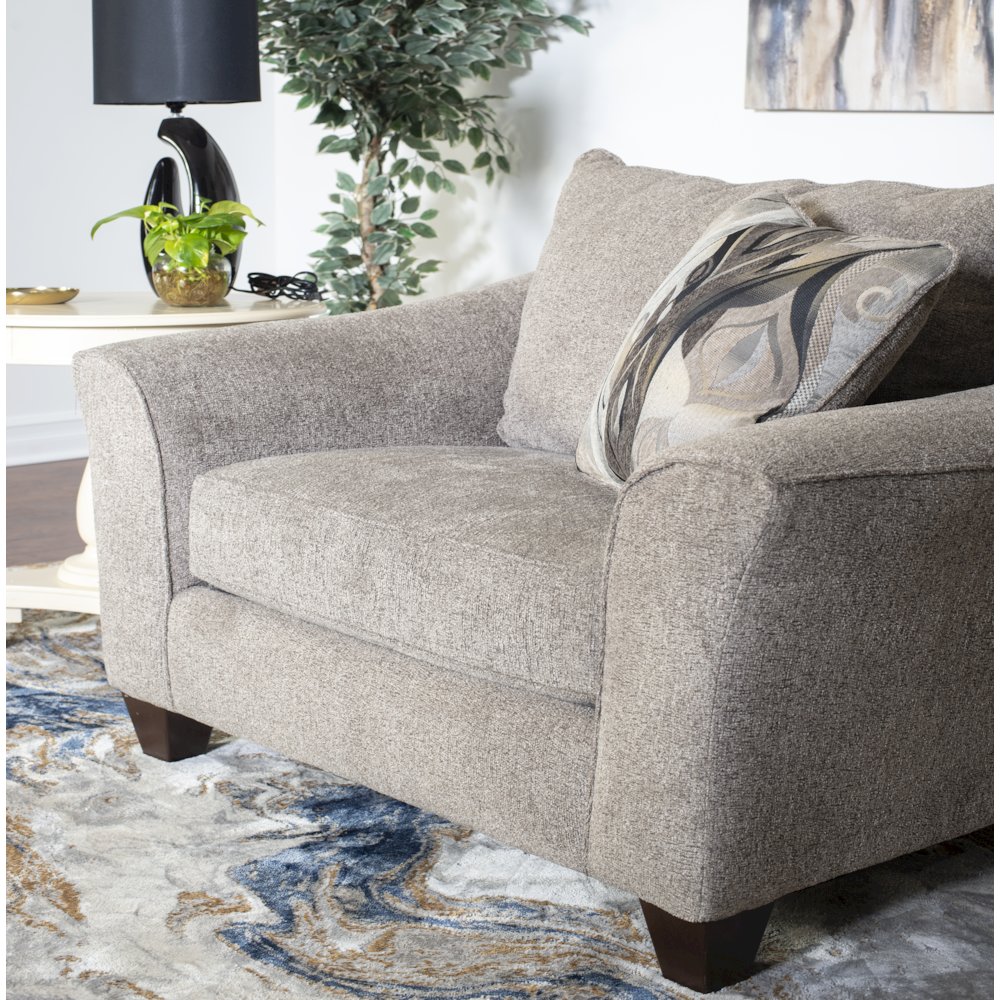 Camero Platinum Fabric Accent Chair and Ottoman Set. Picture 9