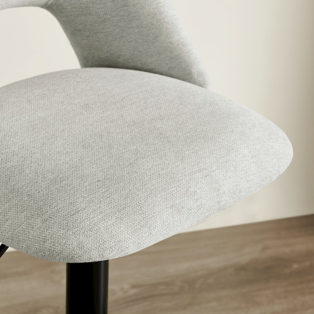 Nuvia Contemporary Adjustable Barstool with Upholstered Swivel Seats, Set of 2. Picture 8