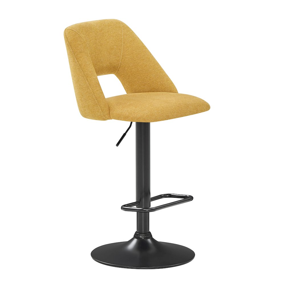 Nuvia Contemporary Adjustable Barstool with Upholstered Swivel Seats, Set of 2. Picture 6