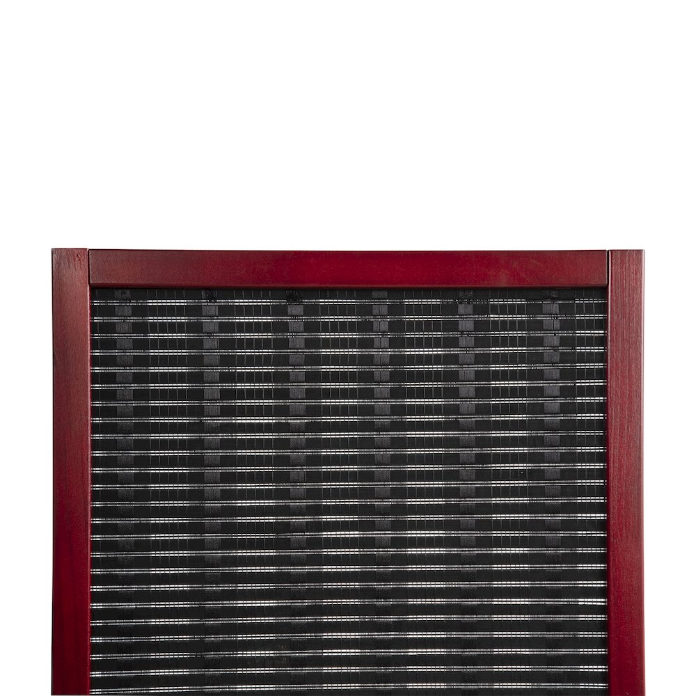 Inkwell 4-Panel Bamboo Room Divider, Folding Screen, Black with Red Frame. Picture 7