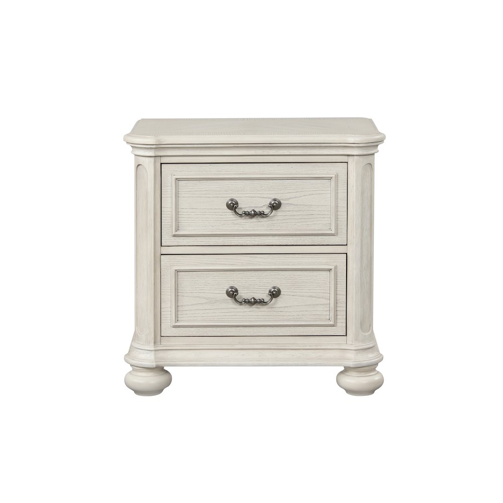 Nelson 2-Drawer Bedroom Nightstand, Antique White. Picture 7