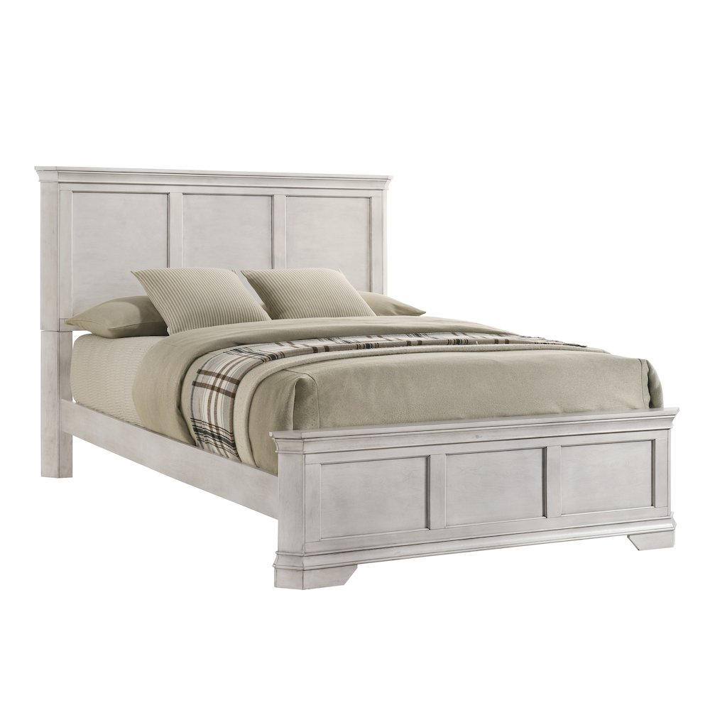 Maderne Wood Panel Bed, King, Antique White Finish. Picture 3