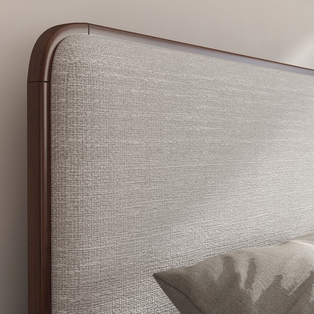 Wyller 2-Piece Bedroom Set, Platform Bed with Nightstand, Natural Walnut, Queen. Picture 6