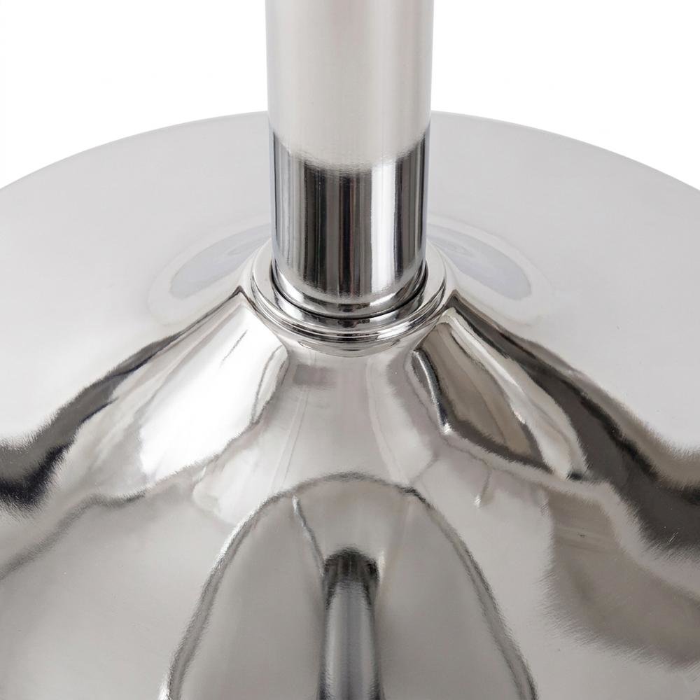 White Leatherette Swivel Barstool Set with Chrome Base and Adjustable Height. Picture 7