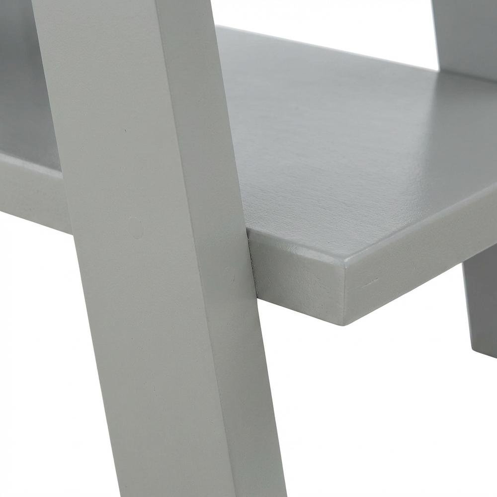 Grey, Side Table, Open Shelf, Quality Build, Durable Wood Frame. Picture 5