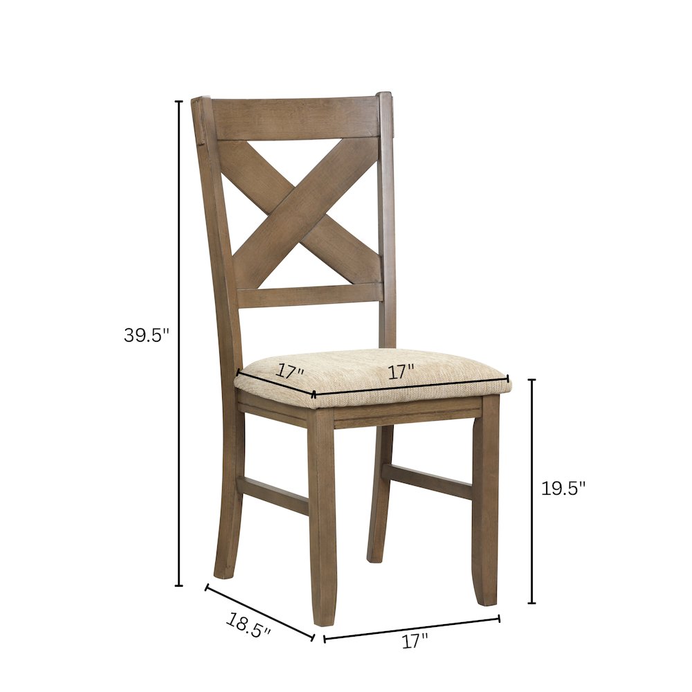 Raven Wood 5-PC Dining Set, Extendable Trestle Table 4 Chairs, Glazed Pine Brown. Picture 15