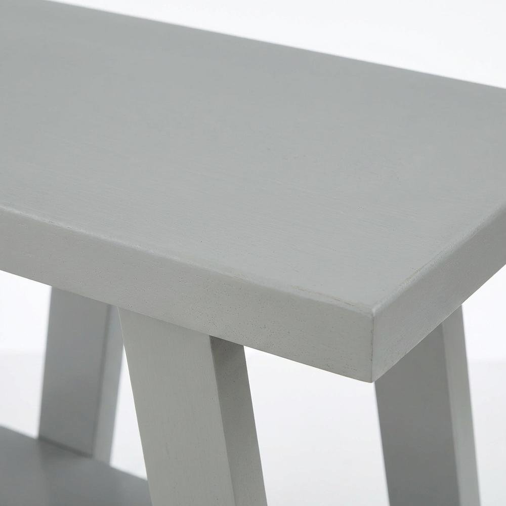 Grey, Side Table, Open Shelf, Quality Build, Durable Wood Frame. Picture 6