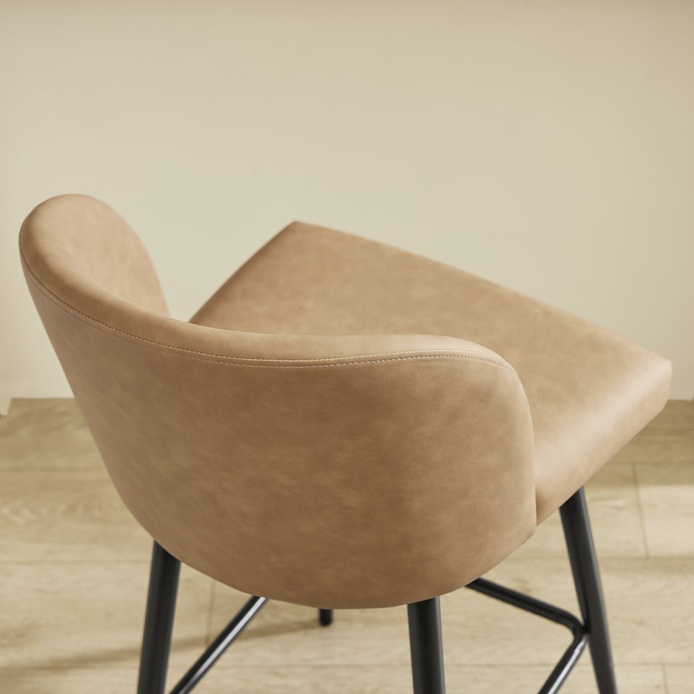 Rhythm Upholstered Counter Height Stool, 360° Swivel, Set of 2, Camel. Picture 6
