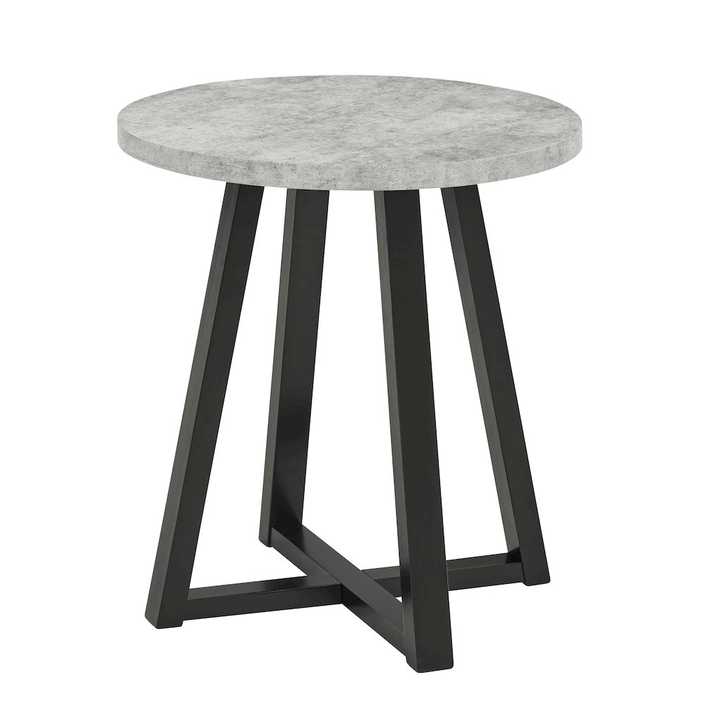 Modern Harmony Wood Round End Table, Gray. Picture 7