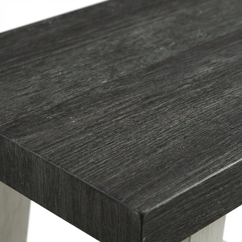 Grey, Side Table, Open Shelf, Quality Build, Durable Wood Frame. Picture 6