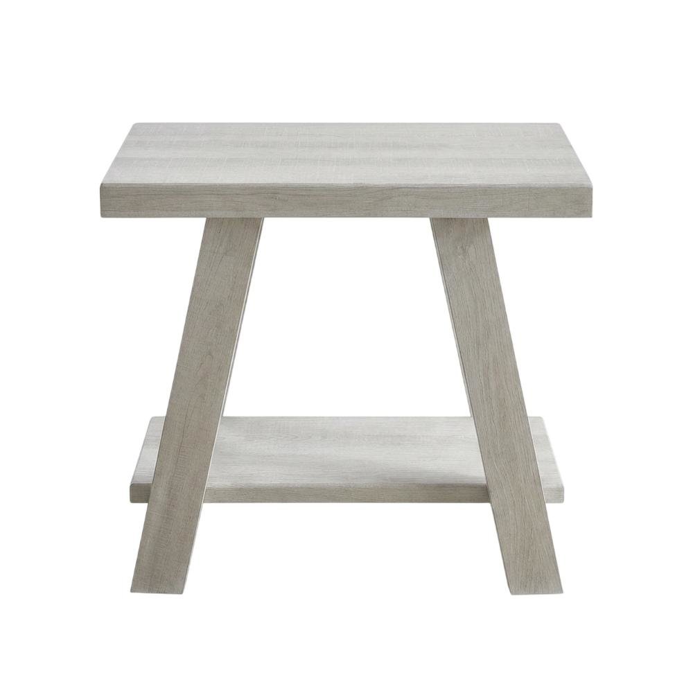 White, Side Table, Open Shelf, Quality Build, Durable Wood Frame. Picture 1