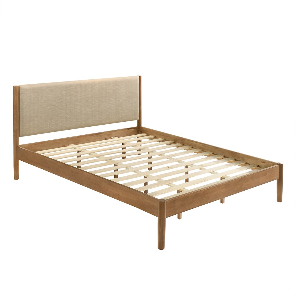 Vichy Rubberwood Platform Bed in Light Walnut, King. Picture 3