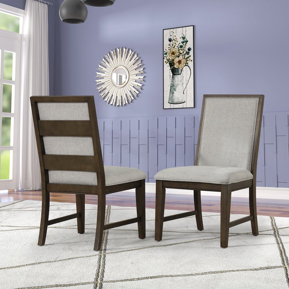 Aberll Wood Dining Room Set, Table with 4 Side Chairs and 2 Armchairs, Gray. Picture 9