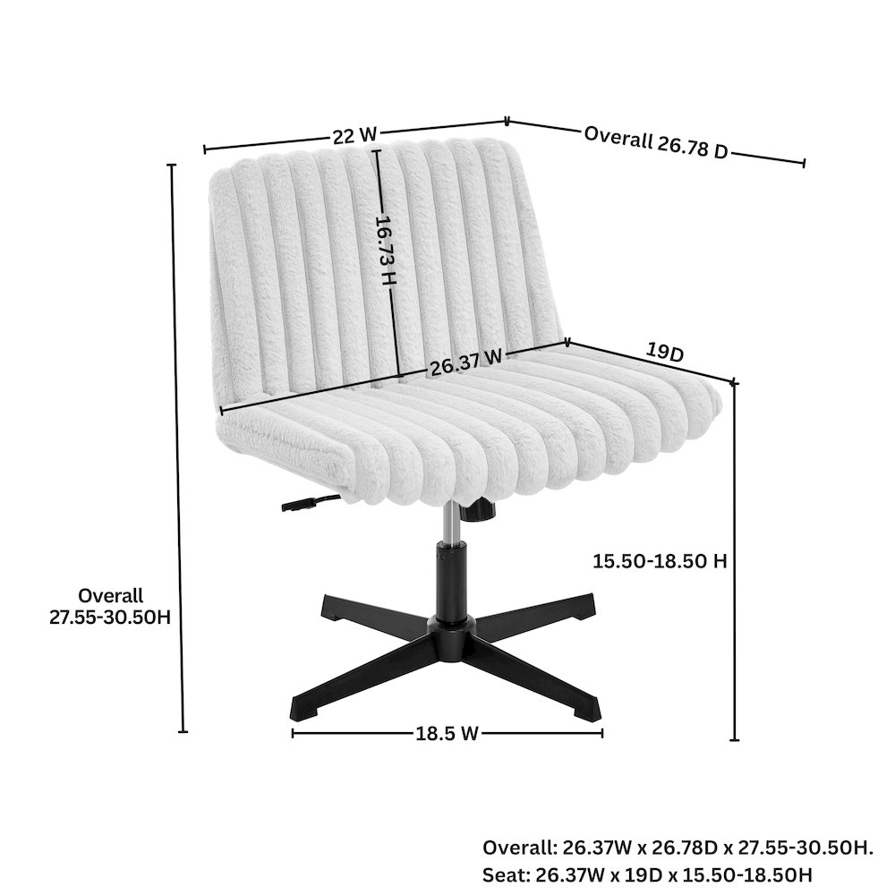 Blynn Adjustable Swivel Criss Cross Chair, Office Chair Vanity Chair. Picture 10