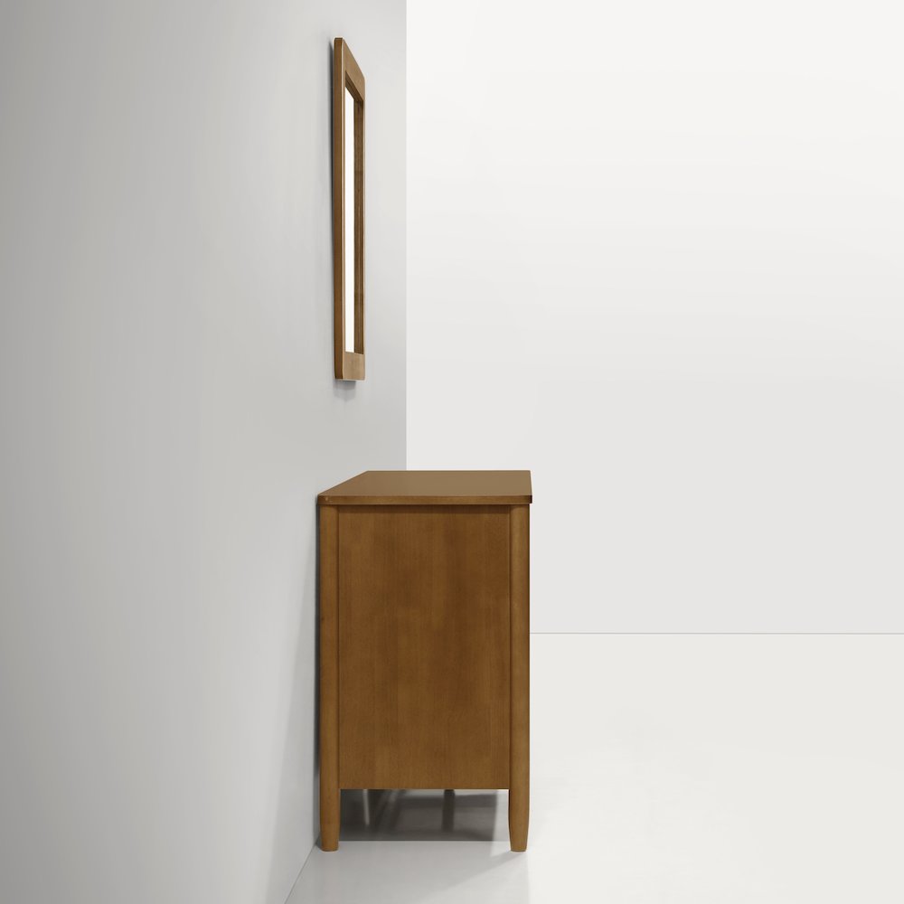 Vichy Wood and Rattan 6-Drawer Dresser with Mirror. Picture 8