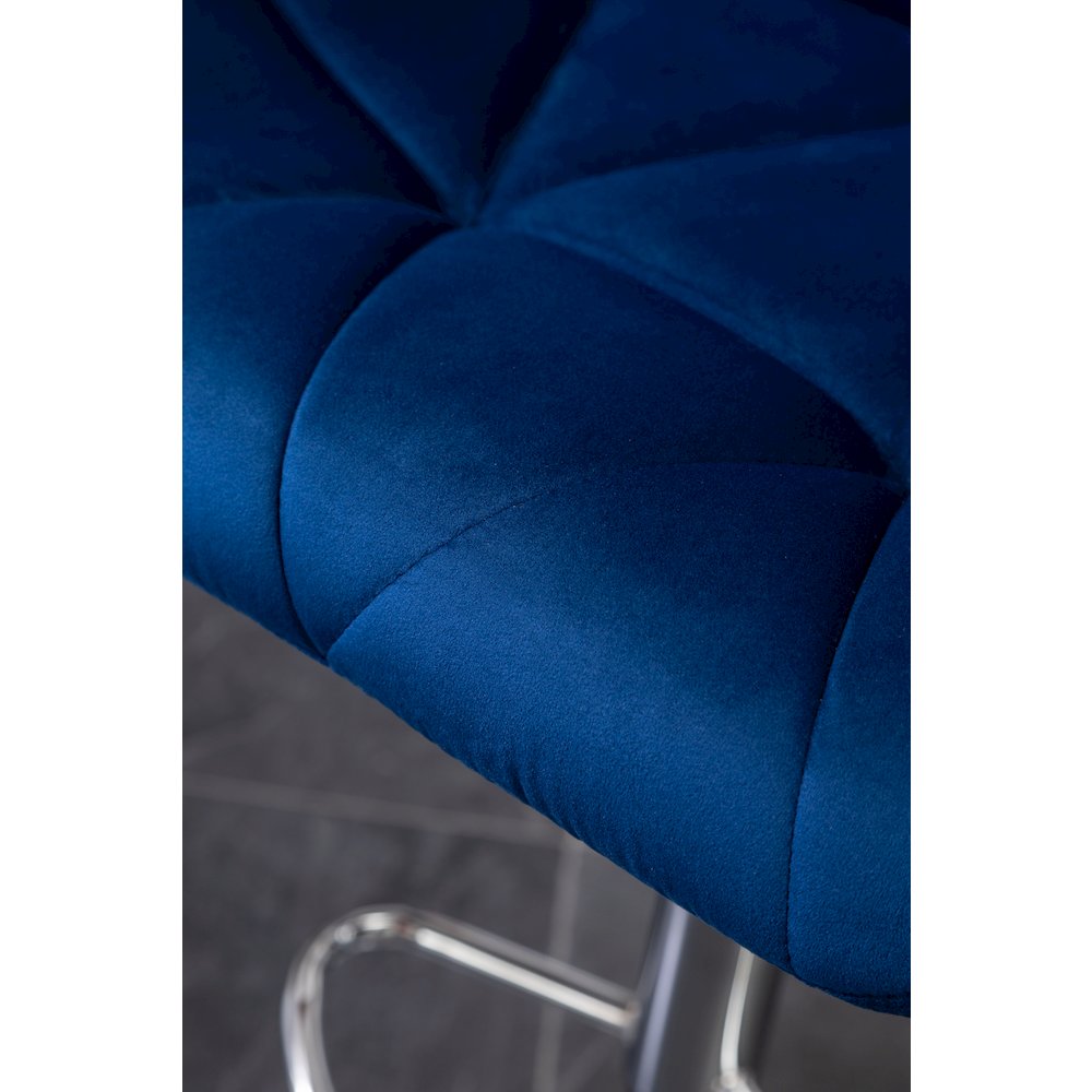 Breni Velvet Diamond Tufted Swivel Adjustable Height Barstool, Set of 2, Blue. Picture 14