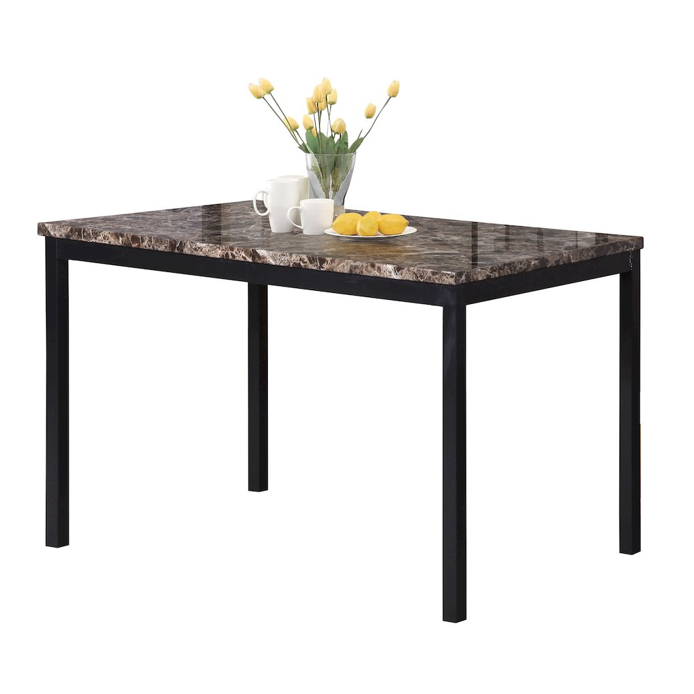 Citico Metal Dining Table with Laminated Faux Marble Top. Picture 6