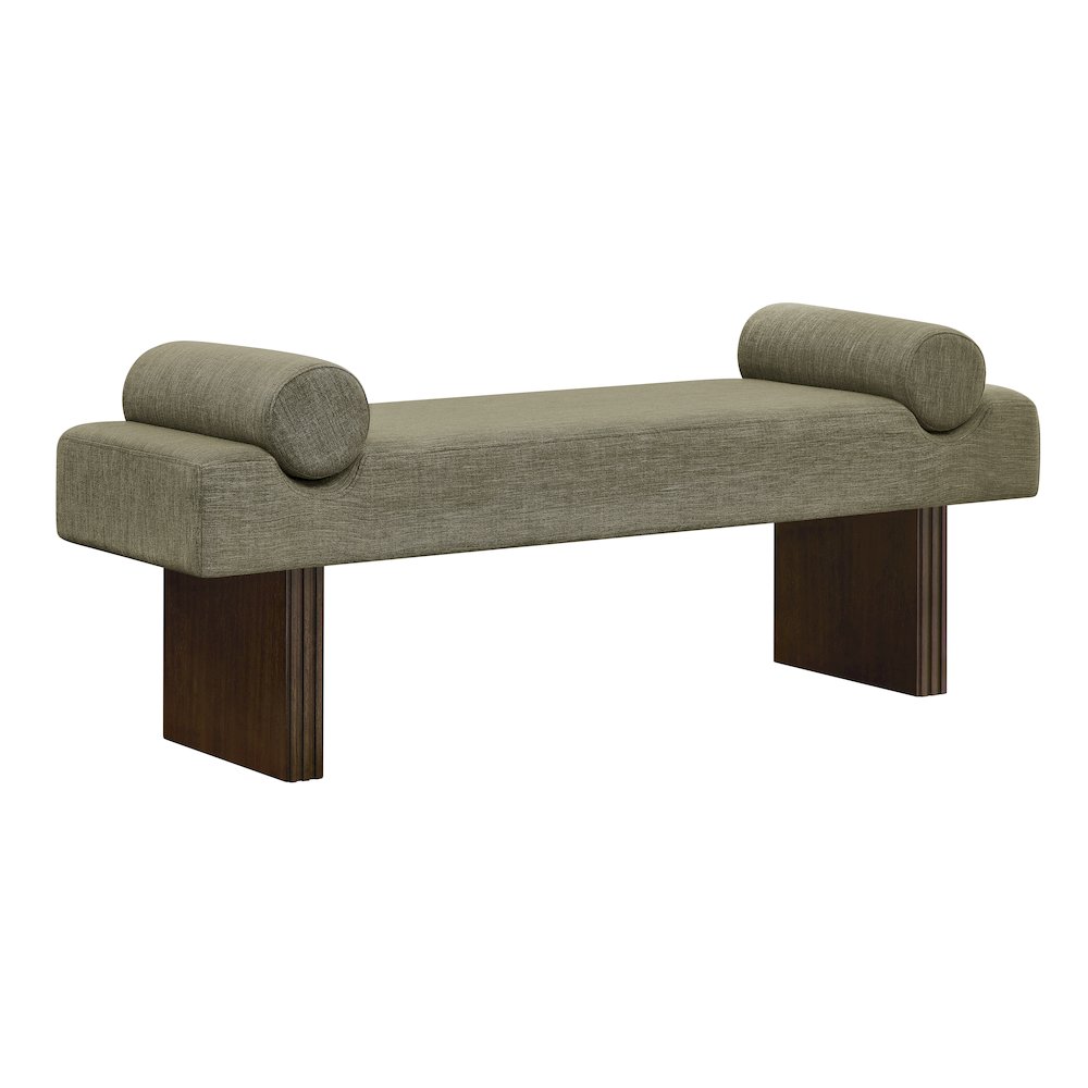 Brooke Contemporary Upholstered Bench, Green. Picture 1