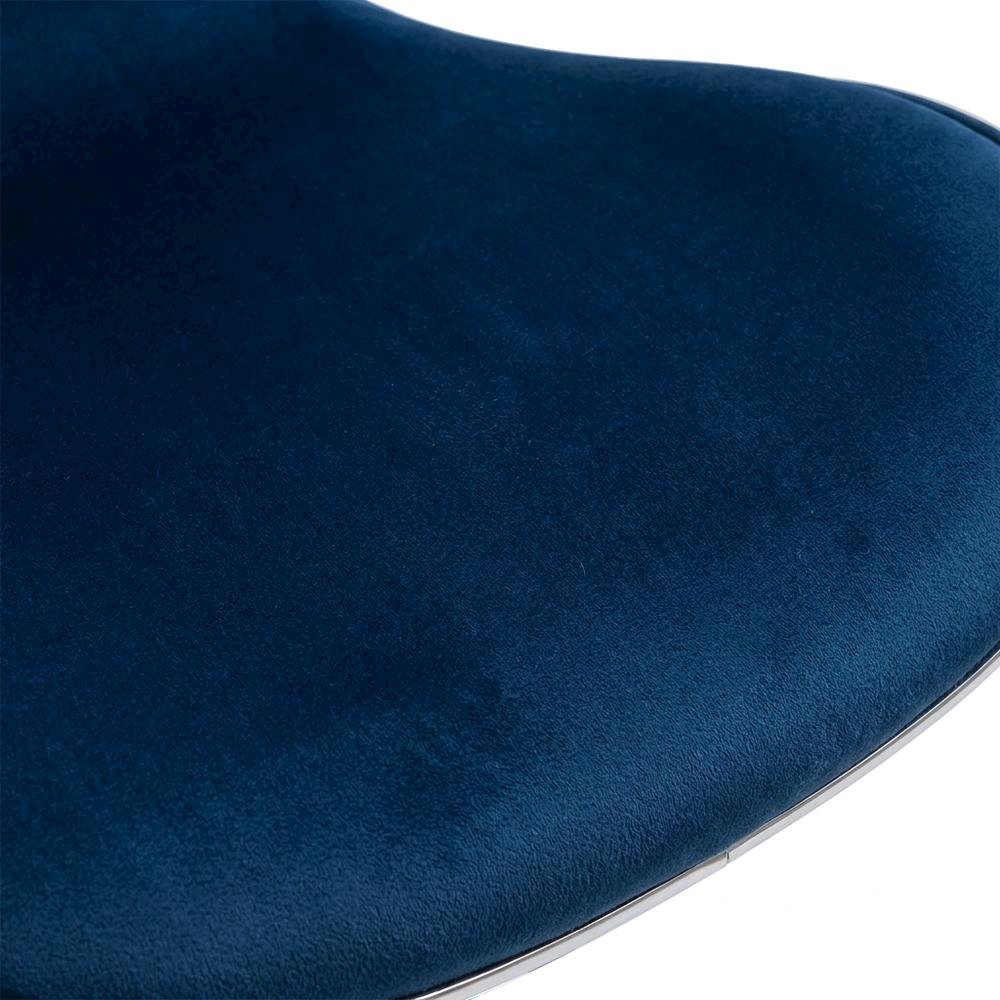 Blue Velvet Upholstered Adjustable Swivel Barstool, Set of 2 with Modern Design. Picture 8