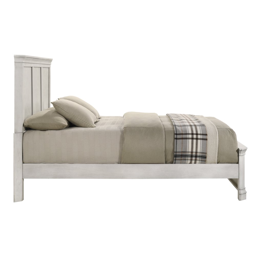 Maderne Wood Panel Bed, King, Antique White Finish. Picture 5
