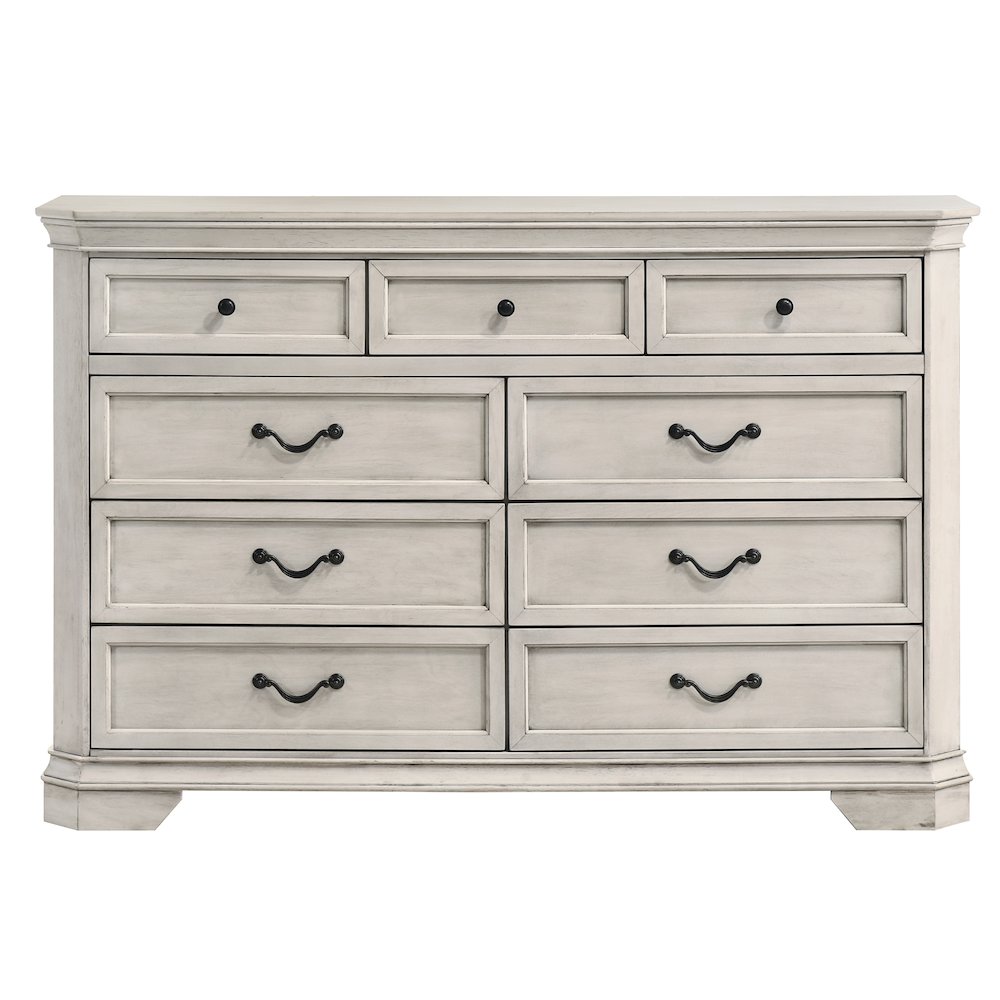 Maderne Wood 7-Drawer Dresser, Antique White Finish. Picture 1