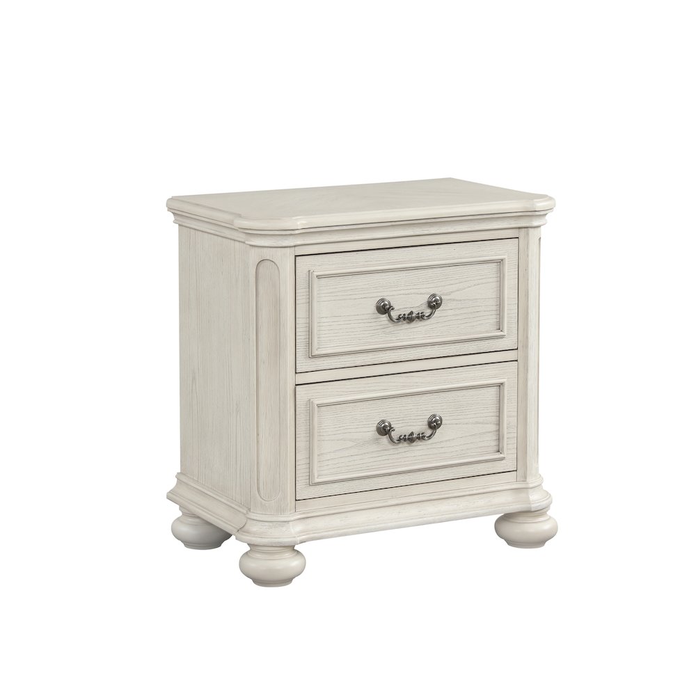 Nelson 2-Drawer Bedroom Nightstand, Antique White. Picture 1