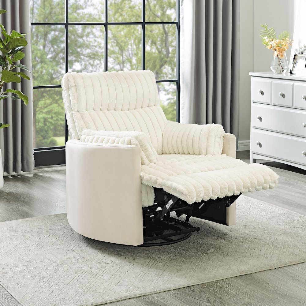 Bocaton Wide Wale Corduroy Upholstery Manual Recliner. Picture 2