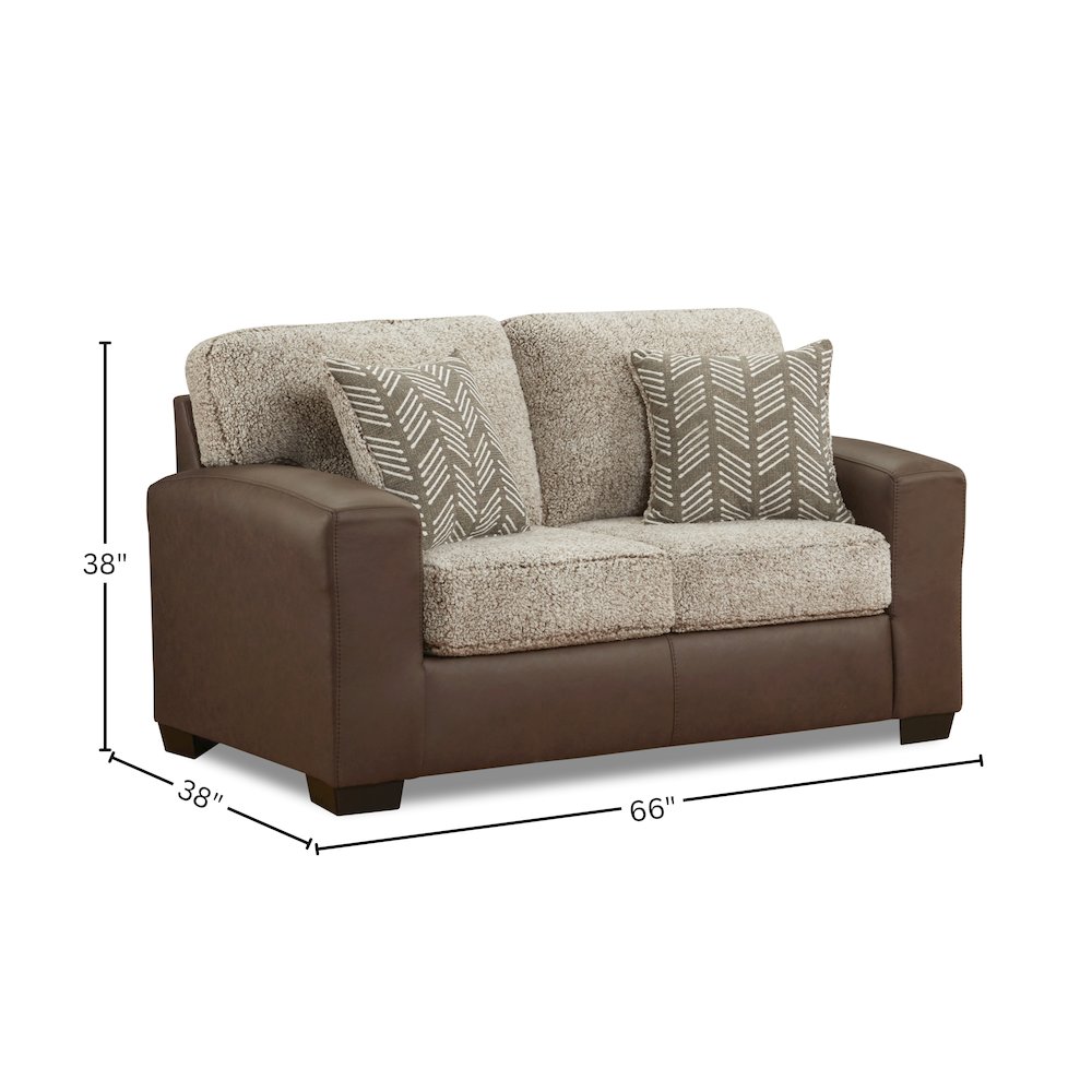 Marvella Living Room Loveseat with Chocolate Faux Leather. Picture 12