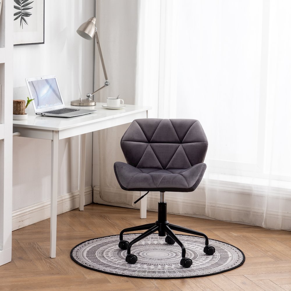 Eldon Diamond Tufted Adjustable Swivel Office Chair, Gray. Picture 3