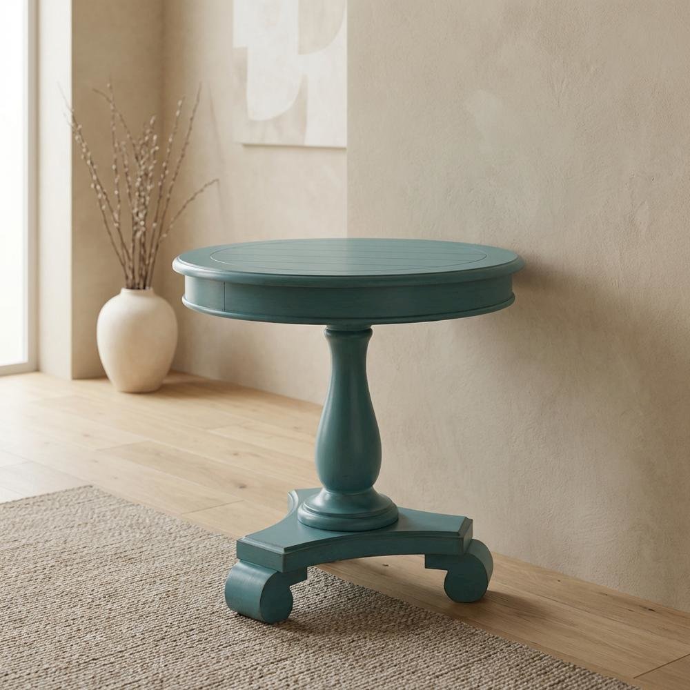 Teal, Pedestal Table, Pedestal Base, Quality Build. Picture 2