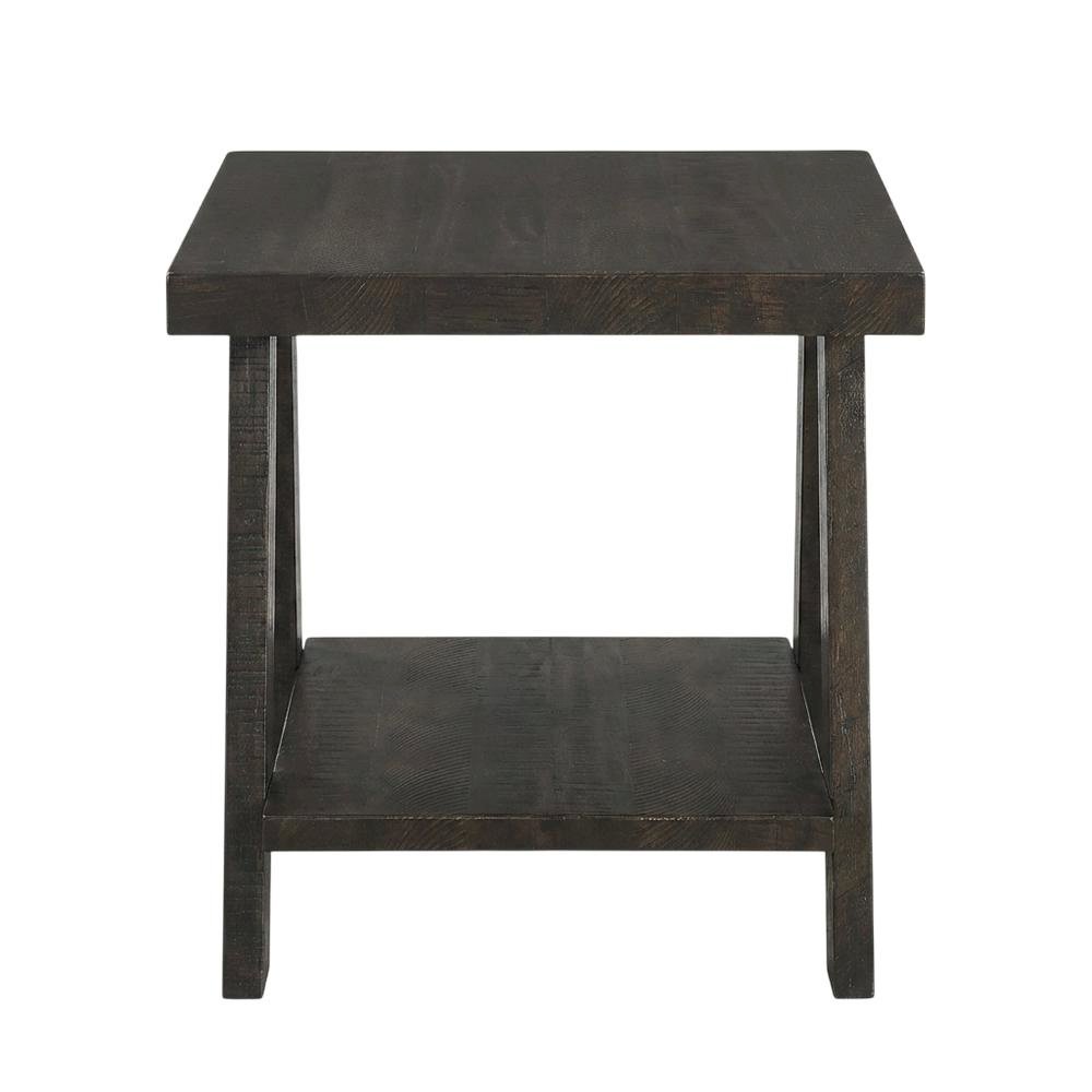 Brown, End Side Table, Open Shelf, Quality Build, Durable Wood Frame. Picture 4