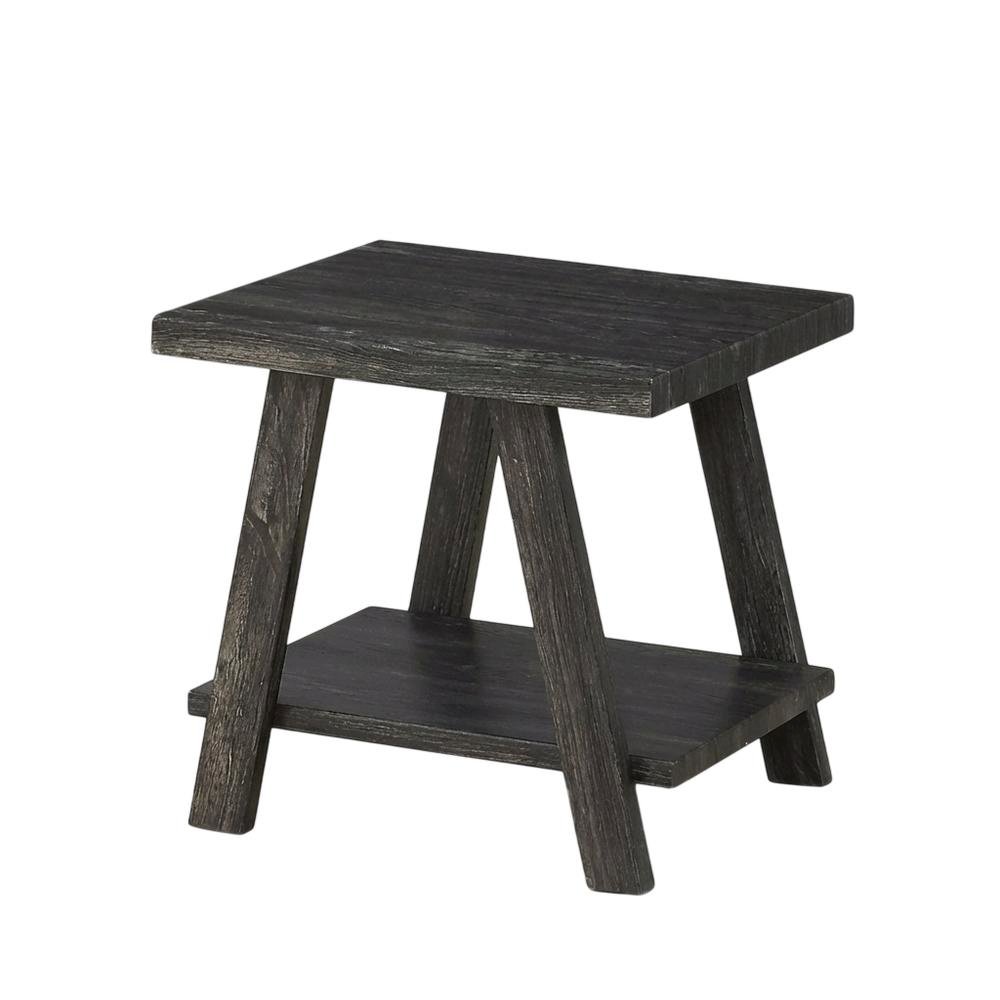 Charcoal, End Side Table, Open Shelf, Quality Build. Picture 1