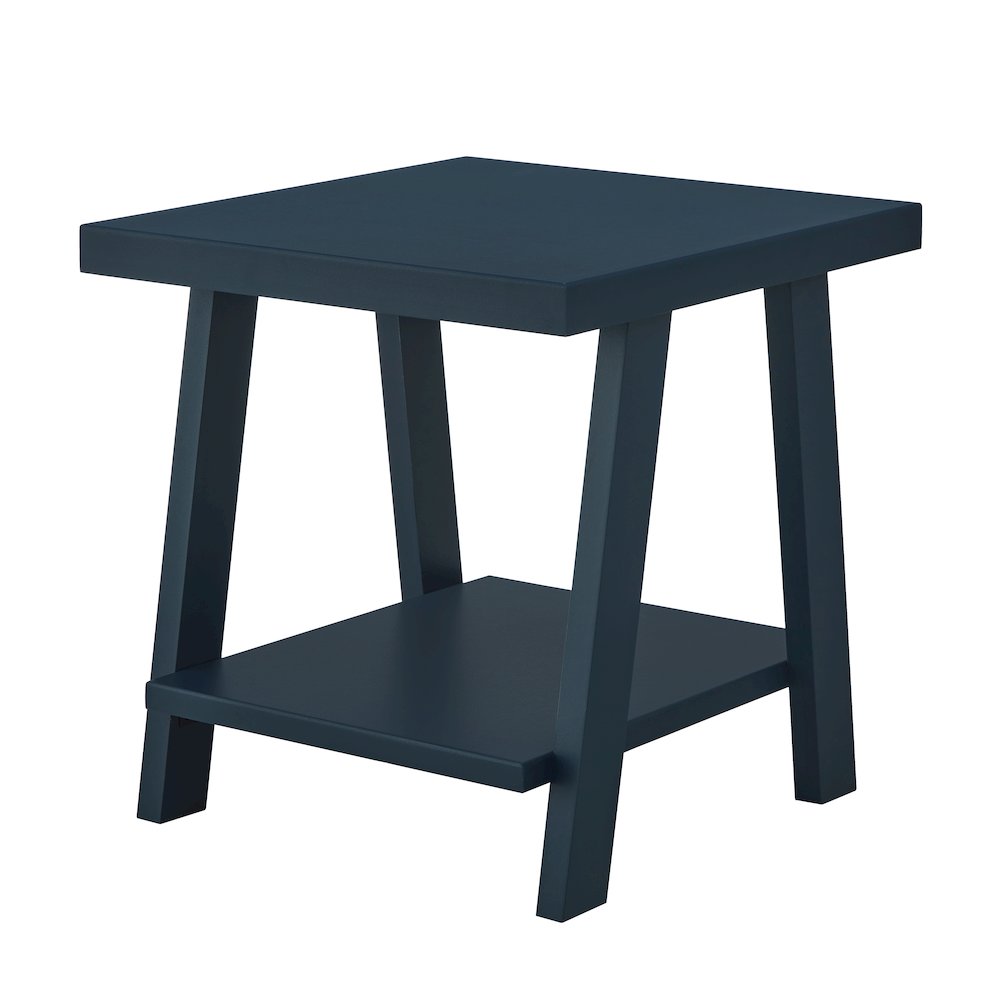 Athens Contemporary Wood Shelf End Table in Navy Blue. Picture 1