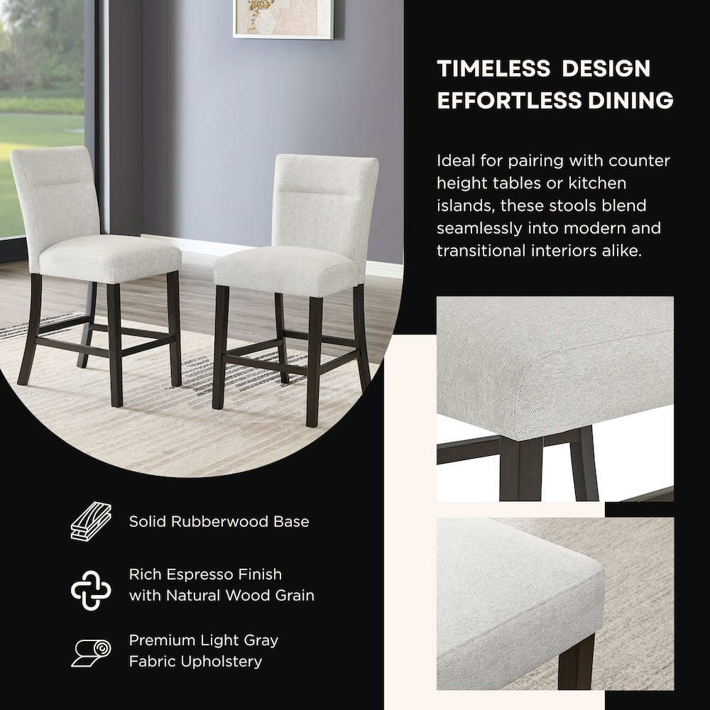 Cavira 7-Piece Modern Faux Marble Dining Set, Counter Height Table with 6 Chairs. Picture 5