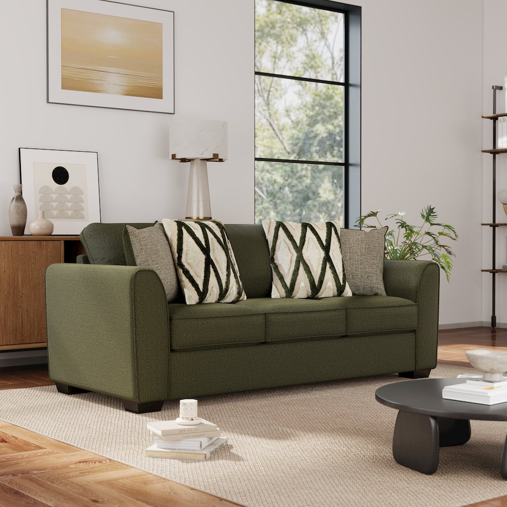 Marvella 3-PC Living Room Set, Sofa, Chair, and Ottoman with Chenille Upholstery. Picture 8