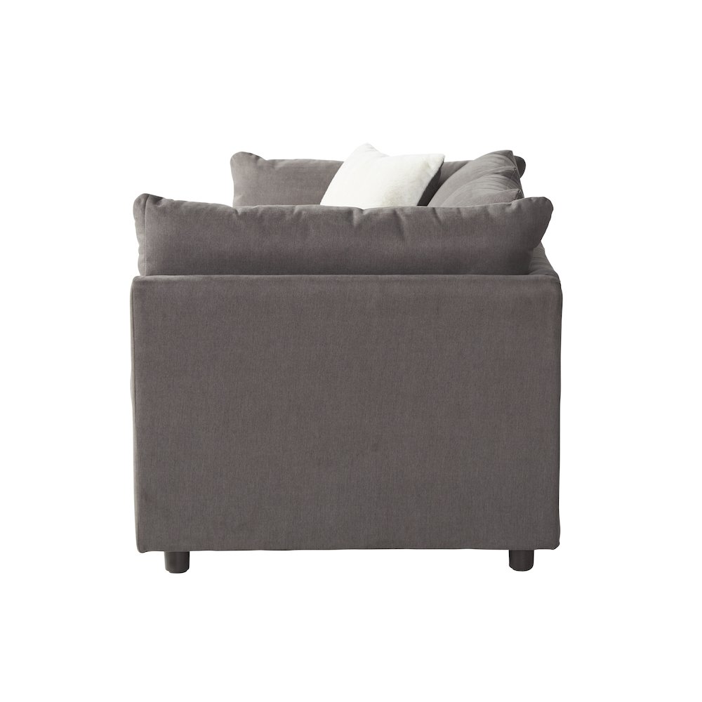 Enda Pillow Back Fabric Sofa, Carbon Gray. Picture 3