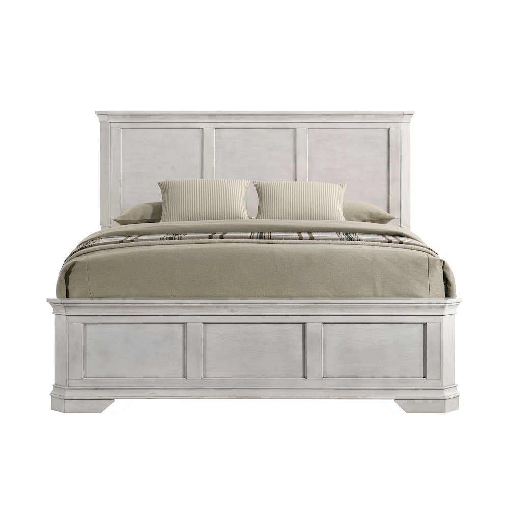 Maderne Wood Panel Bed, King, Antique White Finish. Picture 6