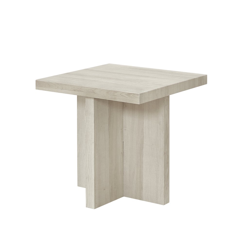 Mchome Square End Table, Nightstand, White Finish. Picture 1