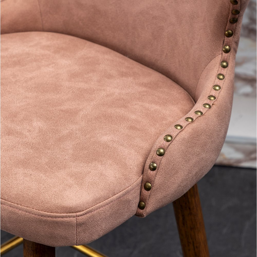 Nevis Modern Faux Leather Tufted Nailhead Trim Counter Stool Set of 2, Pink. Picture 14