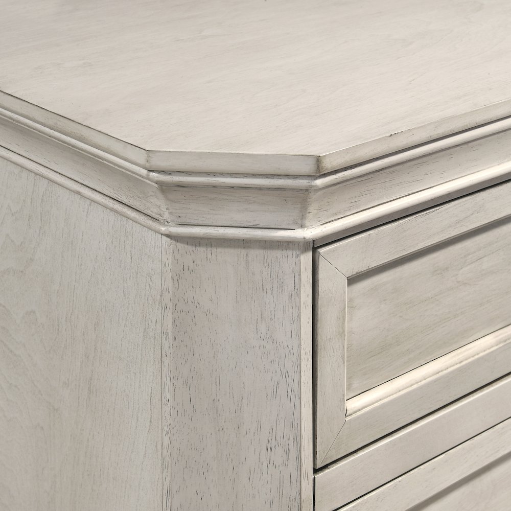 Maderne Wood 5-Drawer Chest, Antique White Finish. Picture 4