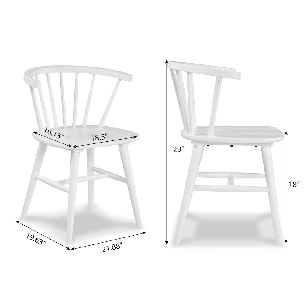 Alwynn White and Natural Wood 5-Pc Dining Set, Table with 4 Windsor Chairs. Picture 9