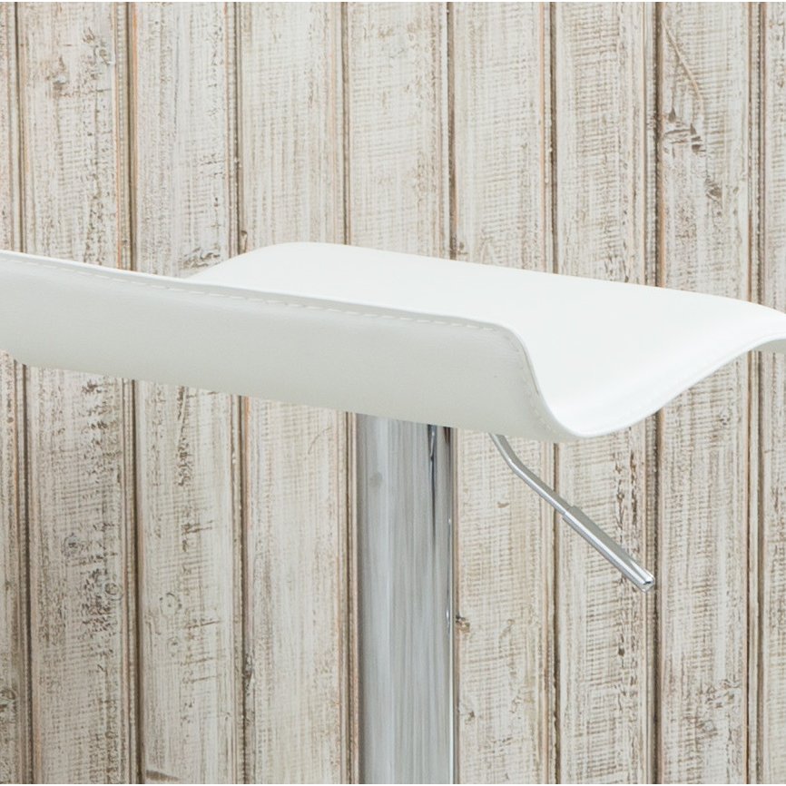 Cliff Chrome Air Lift Adjustable Swivel Stools with White Seat, Set of 2. Picture 5