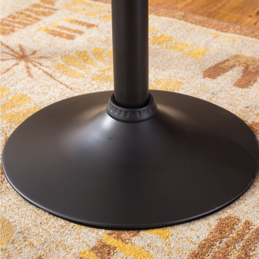 Belham Round Adjustable Bar Table and 2 Swivel Adjustable Bar Stools, Black. Picture 9