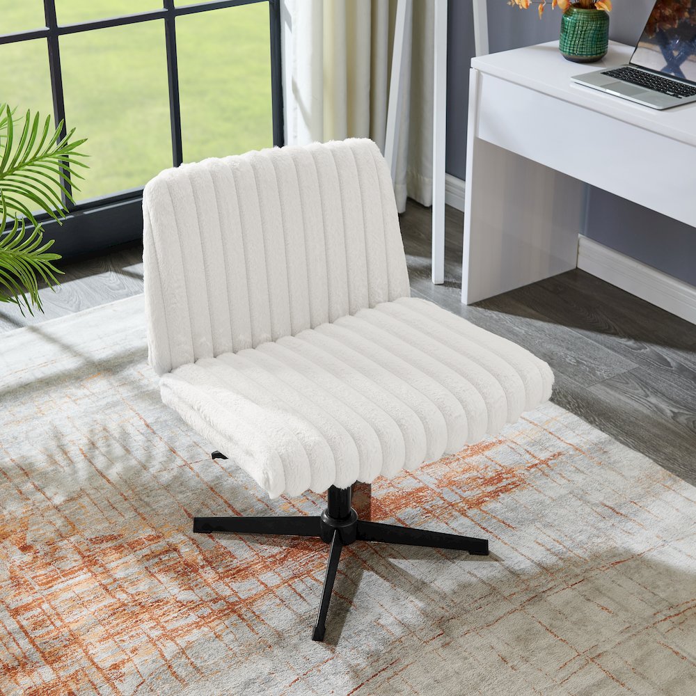Blynn Adjustable Swivel Criss Cross Chair, Office Chair Vanity Chair. Picture 8