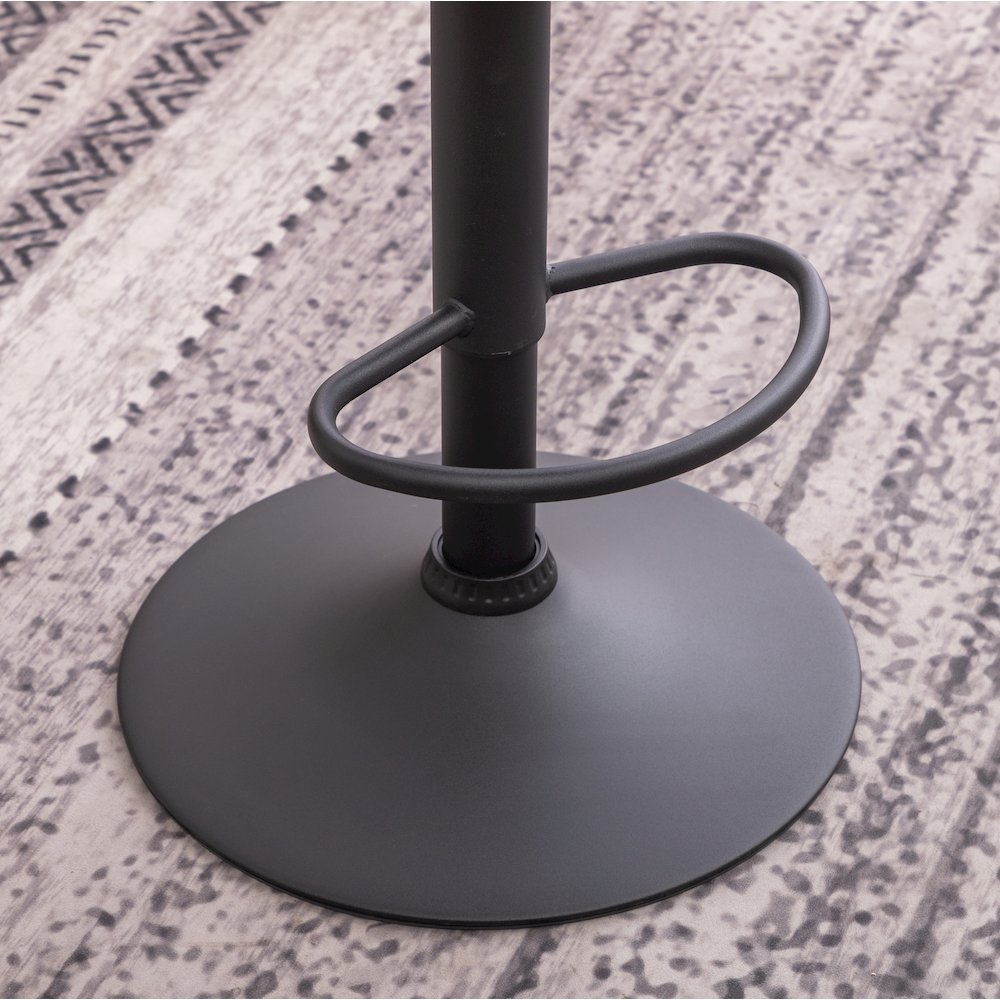 Masaccio Weathered Gray Adjustable Swivel Barstool Chrome Base, Set of 2. Picture 10