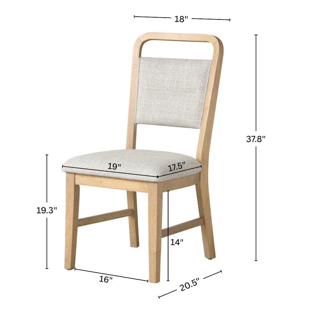 Arden Solid Wood Frame Dining Chairs, Set of 2. Picture 5