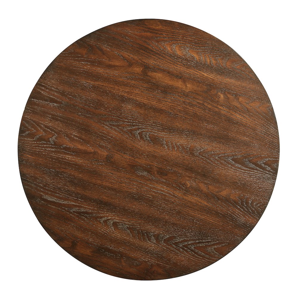 Solmere 22" Round Wood Pedestal End Table, Espresso. Picture 6