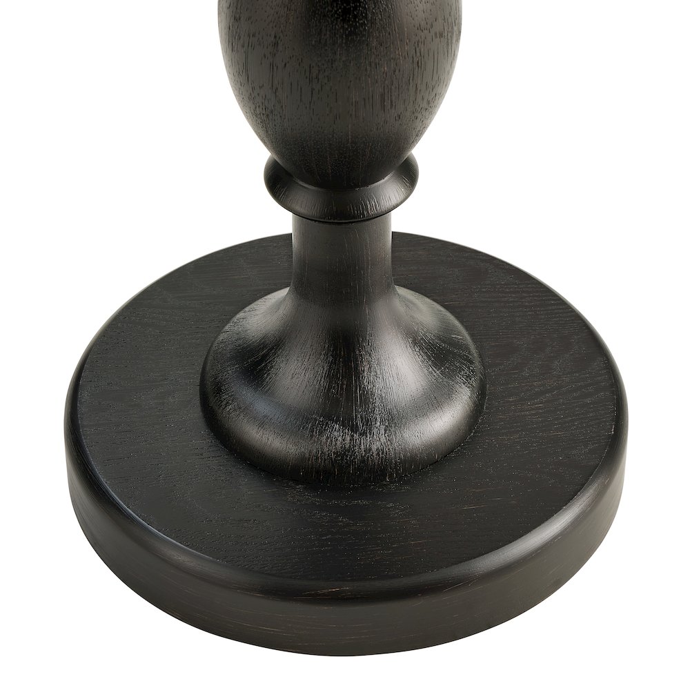 Solmere 22" Round Wood Pedestal End Table, Black. Picture 7